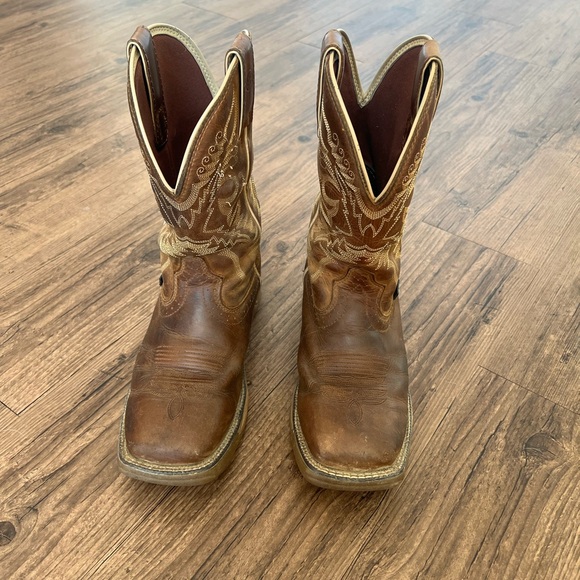 Justin Brown Western Boots Size 8.5 Square Toe - Picture 2 of 6